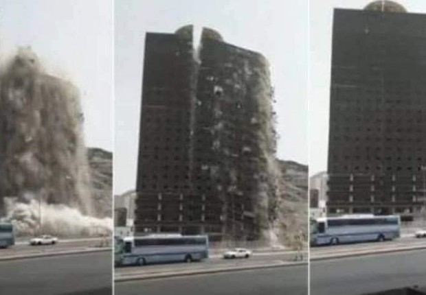انهيار فندق في مكة المكرمة