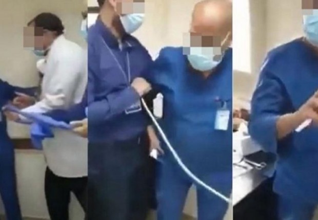 طبييب يهين ممرض ويأمره بالسجود لكلب