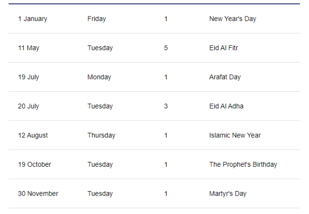 uae holidays 2021