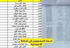 رابط اسماء الرعاية الاجتماعية
