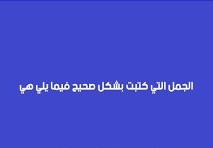 الجملة التي كتبت بشكل صحيح