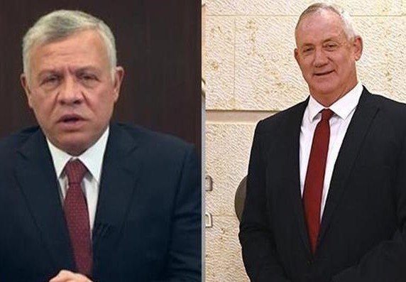 على ماذا شدد الملك الأردني خلال لقائه مع غانتس؟
